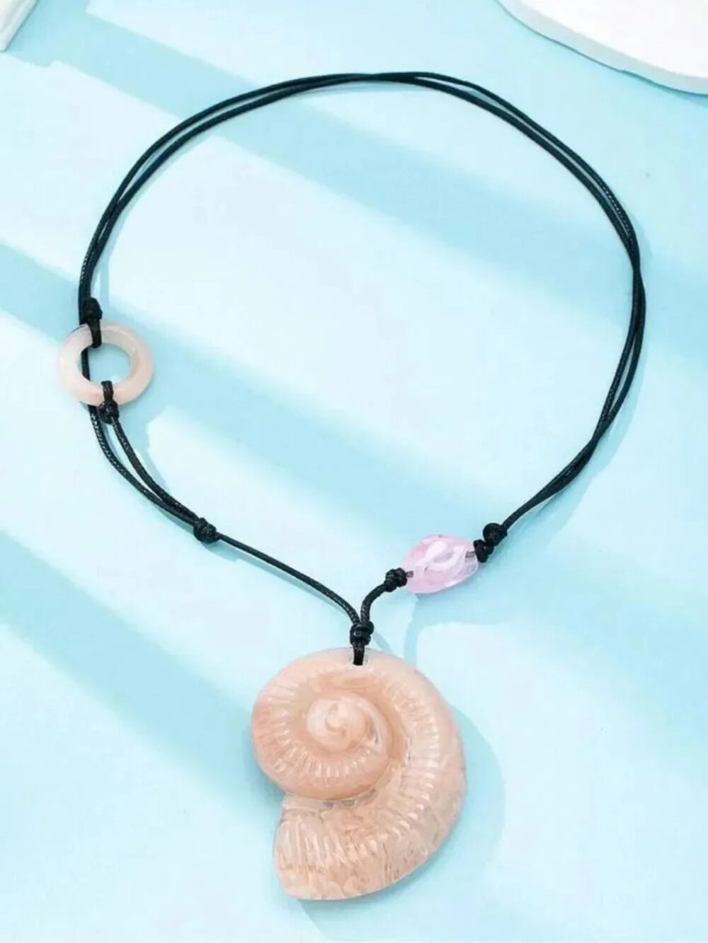 Pink Shell Pendant Necklace R787